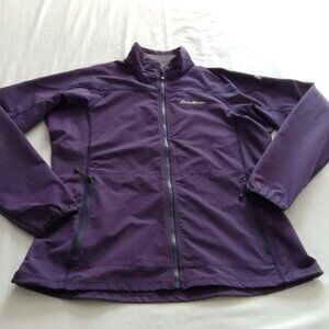 EDDIE BAUER Dark Purple Long Sleeve Zip Up "1st ASCENT" Jacket Sz LARGE